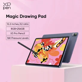 לוח ציור קסם XPPen בגודל 12.2 אינצ' - טבלט גרפי עם 8GB/256GB, סוללה 8000mAh ועפרון X3 Pro (16K לחץ, ללא טעינה), אידיאלי לאמנים ויוצרים!