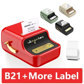 מדפסת תוויות תרמית ניידת Niimbot B21 - מדפסת מדבקות קומפקטית ללא דיו, מושלמת לשימוש במשרד עם חיבור לטלפון!