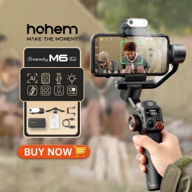 מייצב גימבל Hohem iSteady M6 ערכת גימבל נייד עם חצובה עבור סמארטפונים, כולל AI ומגנט, מתאים לצילום וידאו בצבעים מלאים.