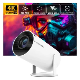 Magcubic 4K Wifi6 Projector - חוית קולנוע חכמה עם אנדרואיד 11! מקרן נייד עם Wifi6, רזולוציה 1280*720P, תמיכה ב-Bluetooth 5.0, מושלם לשימוש בבית ובחוץ. 📽️🌟