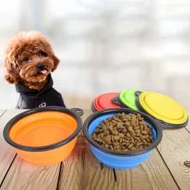 🐾🌟 קערת כלב מתקפלת – נוחות לכל טיול! מושלמת למזון ומים, מתקפלת בקלות וניידת. 350/1000 מ"ל!