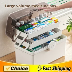 💊 תיבת תרופות חכמה ומעוצבת! 🏠 שנהב לבן, קיבולת גדולה, רב-שכבתית לאחסון מסודר בבית. נוחה, קומפקטית ושומרת על הכל במקום!