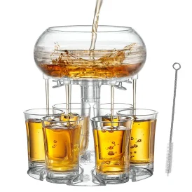 🍷 מושלם לכל מסיבה! 🎉 מתקן זכוכית עם 6 פורטים למילוי משקאות – יין, קוקטיילים ועוד. ✨ כולל פקק למניעת דליפות, אידיאלי לאירועים. 💫 חווית שתייה מסודרת וקלילה!