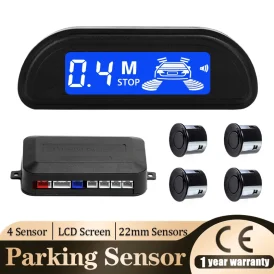חנייה בטוחה וקלות! 🚗🔧  ערכת חיישני חניה עם 4 חיישנים, מערכת הפוך אוטומטית לנטר 22 מ"מ – גלאי מכ"ם לשיפור הבטיחות!