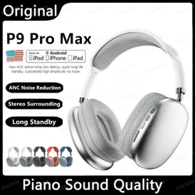 P9 Max – אוזניות שאלות עם ביטול רעש! Bluetooth מתקדם, מיקרופון איכותי, עיצוב נוח – אידיאלי לגיימינג ולשיחות ברורות עבור Apple 🎧