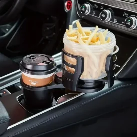 חוויית נסיעה משודרגת! 🚗🍹  מחזיק גביע מתכוונן עם מתאם רכב – כולל מחזיק טלפון וריח ארומתרפיה להרגשה טובה בנסיעה!
