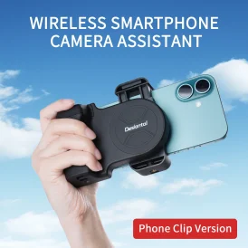 מצלמה מגנטית עם ידית מכשיר סלפי חכם עם Bluetooth, אנטי-לנער ואלחוטי, כולל טעינה שולחנית לטלפון נייד.