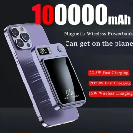 Xiaomi 100,000mAh – בנק כוח מגנטי קשר! טעינה מהירה 22.5W, USB-C, תומך ב-iPhone, Samsung, Huawei – פתרון אידיאלי להטענה ניידת ומהירה ⚡