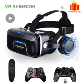 🎮 חווית מציאות מדומה מהממת! 🤩 VR Shinecon 10.0 – קסדת 3D משקפיים עם אוזניות למשחקים ווידאו, מתאימה לכל סמארטפון חכם.